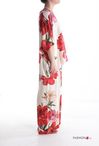 Coordinato wide leg maniche corte girocollo Fantasia floreale con elastico - ph 3