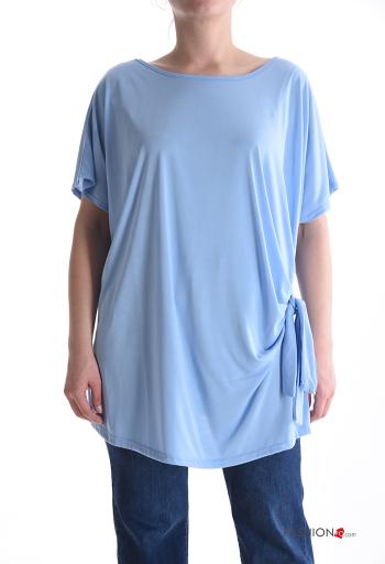 T-shirt girocollo oversize maniche corte con nodo