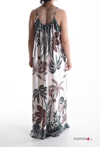 Vestido de Algodón largo sin mangas espalda descubierta Estampado Floral - ph 2