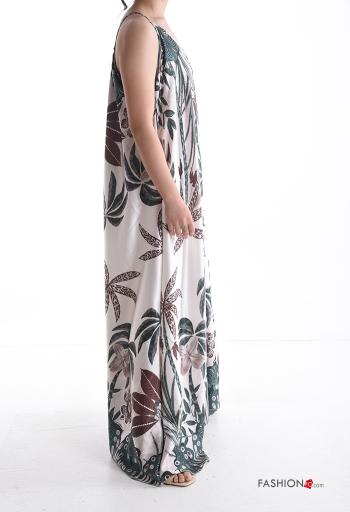 Vestido de Algodón largo sin mangas espalda descubierta Estampado Floral - ph 3