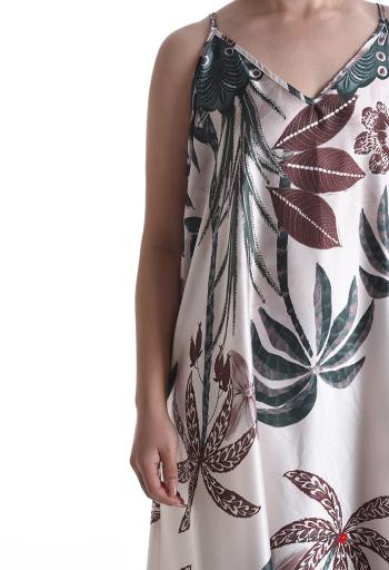 Vestido de Algodón largo sin mangas espalda descubierta Estampado Floral - ph 4