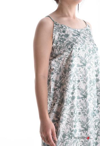 Abito lungo senza maniche scollato sulla schiena Fantasia floreale con spacco - ph 4