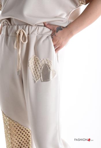 Coordinato in Cotone a rete maniche corte girocollo con tasche - ph 4