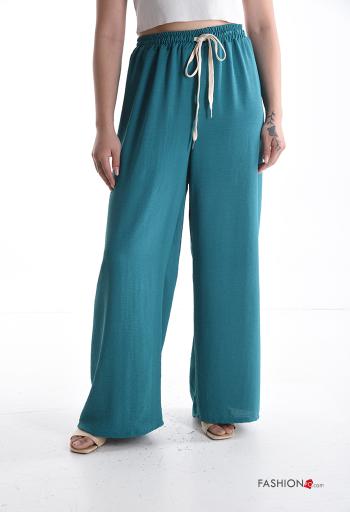 Calças wide leg com elástico