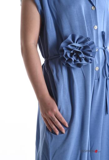 Mono wide leg manga corta con cuello con botones con bolsillos - ph 4