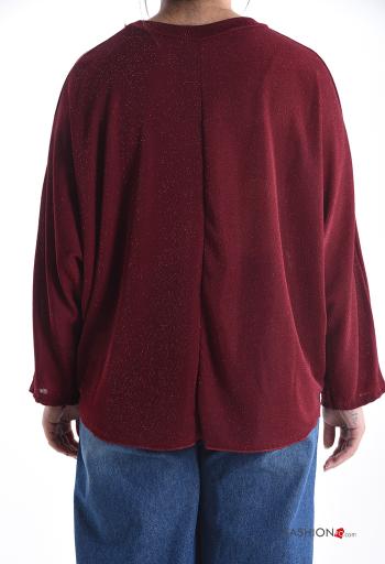 Blusa manga larga De lurex cuello redondo con nodo - ph 2