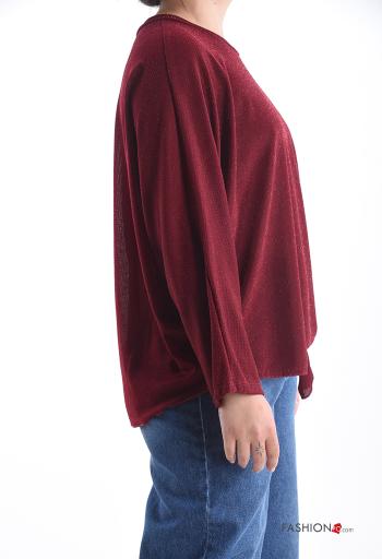 Blusa manga larga De lurex cuello redondo con nodo - ph 3