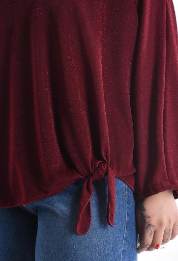 Blusa manga larga De lurex cuello redondo con nodo - ph 4