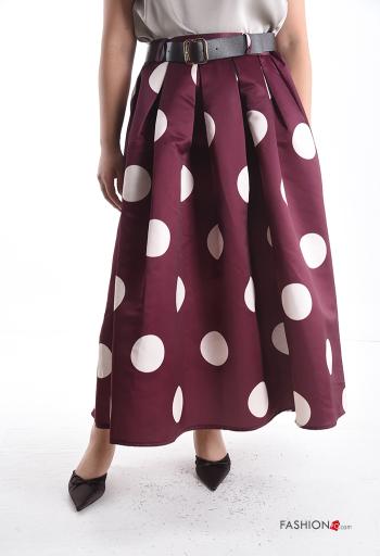 Gonna raso a ruota Fantasia pois con cintura - ph 1