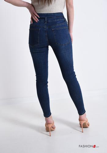 Jeans aus Baumwolle mit Taschen mit Schleife - ph 2