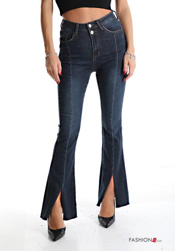 flared Cotton Jeans with pockets