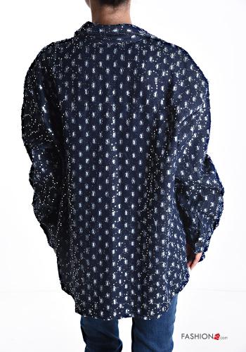 Camicia in Cotone denim maniche lunghe con bottoni con tasche - ph 2