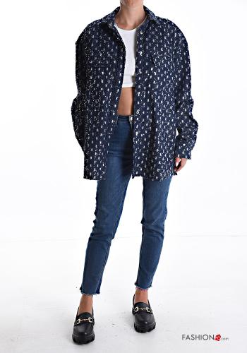 Camicia in Cotone denim maniche lunghe con bottoni con tasche - ph 5