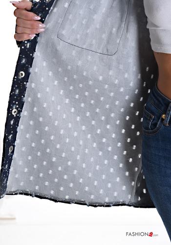 Camicia in Cotone denim maniche lunghe con bottoni con tasche - ph 6