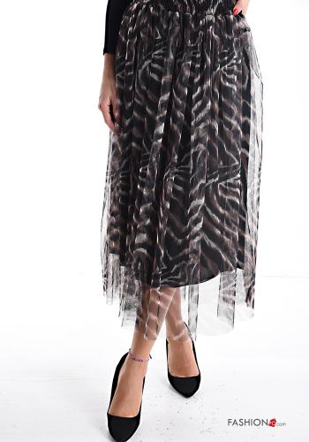 Gonna tulle Fantasia animalier con fodera con elastico