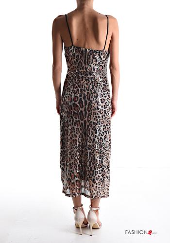 Robe sans manches à dos nu Imprimé animalier à paillettes - ph 2