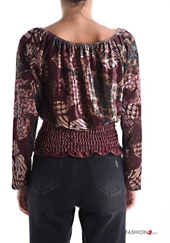 Blusa in velluto maniche lunghe con elastico - ph 2