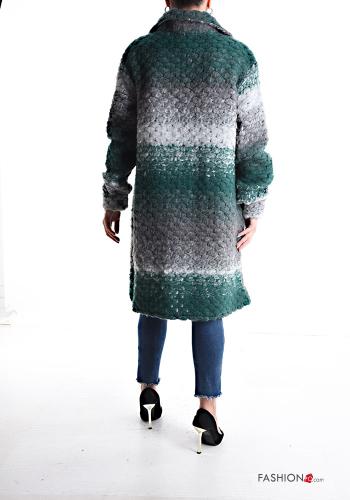 Manteau en Mélange de Laine à collet avec poches sans doublure à boutons - ph 2