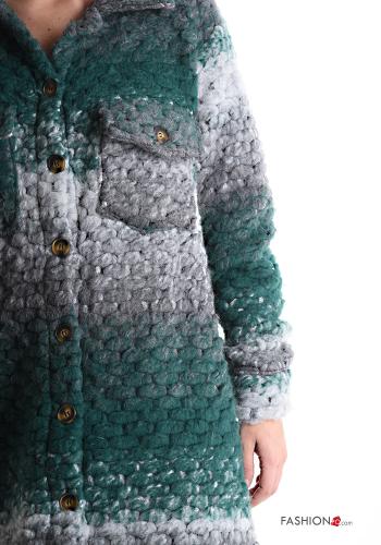 Manteau en Mélange de Laine à collet avec poches sans doublure à boutons - ph 4