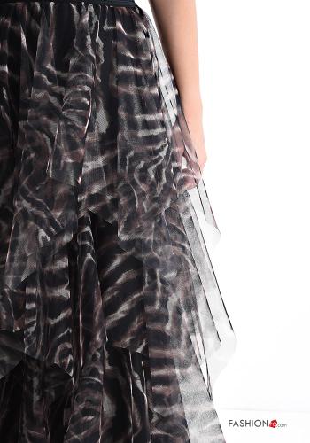 Animal print tulle Skirt with flounces with elastic - ph 4