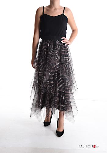 Animal print tulle Skirt with flounces with elastic - ph 5