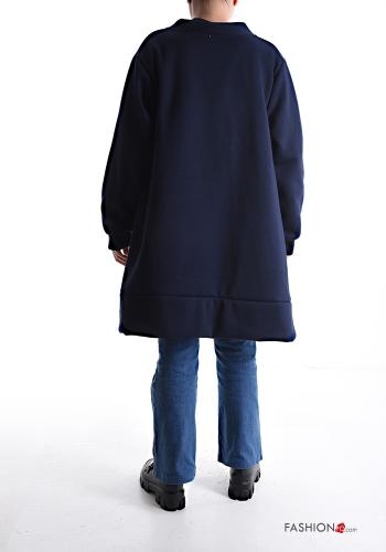 Felpa in Cotone oversize asimmetrico con bottoni scollo a V - ph 2