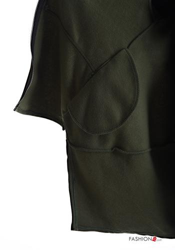 Felpa in Cotone asimmetrico senza fodera con tasche con zip con cappuccio - ph 6