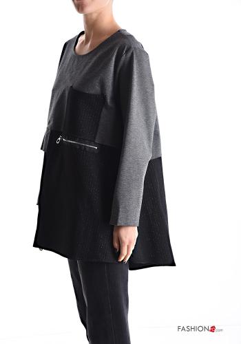Maglietta a manica lunga girocollo con spacco con tasche con zip - ph 3