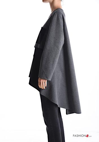 asymmetrisch u-boot ausschnitt Langarmshirt mit Taschen - ph 3