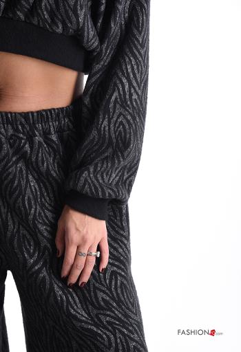 Abstract print long sleeve crew neck mini Sweater - ph 4