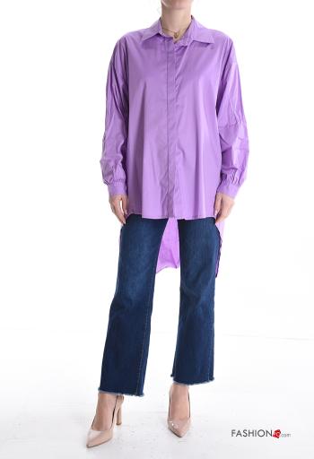 Camicia in Cotone asimmetrico maniche lunghe con colletto con bottoni - ph 5