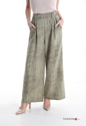 wide leg Hose mit Taschen mit gummizug - ph 1