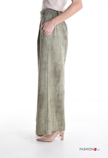wide leg Hose mit Taschen mit gummizug - ph 3