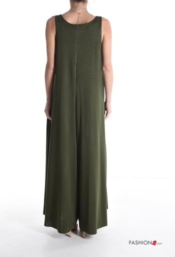 ärmellos u-boot ausschnitt wide leg Overall mit Taschen mit Reißverschluss - ph 2