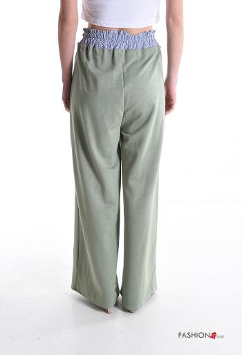 Pantalone vita alta wide leg con elastico - ph 2