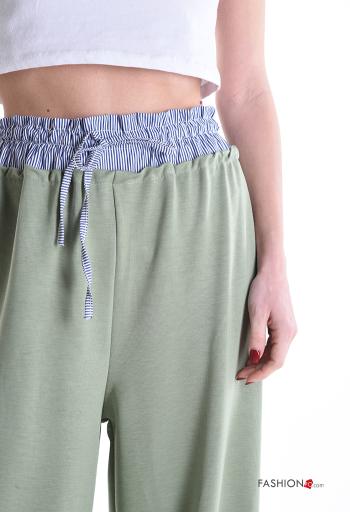 Pantalone vita alta wide leg con elastico - ph 4