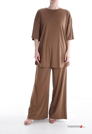 crew neck wide leg short sleeve oversized Co-ord with elastic - ph 1