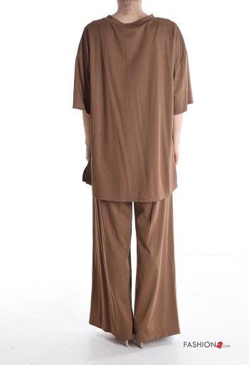 crew neck wide leg short sleeve oversized Co-ord with elastic - ph 2