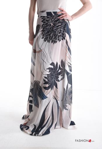 Blumenmuster Wickel- lange chiffon Rock