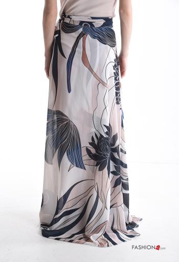 Blumenmuster Wickel- lange chiffon Rock - ph 2