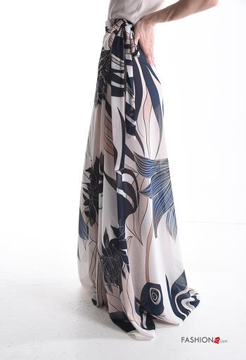 Blumenmuster Wickel- lange chiffon Rock - ph 3