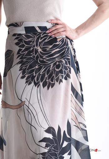 Blumenmuster Wickel- lange chiffon Rock - ph 4