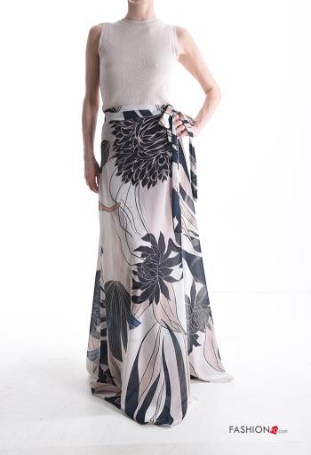 Blumenmuster Wickel- lange chiffon Rock - ph 5