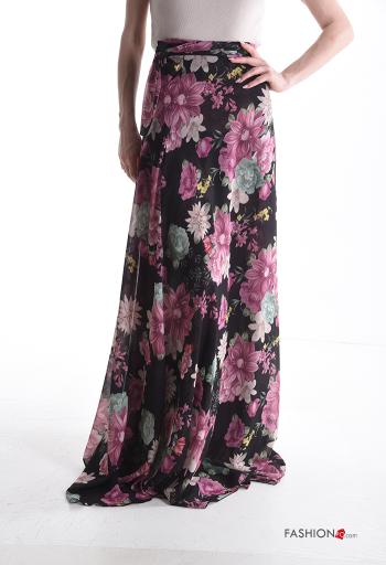 Blumenmuster Wickel- lange chiffon Rock - ph 1