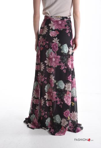 Blumenmuster Wickel- lange chiffon Rock - ph 2