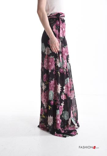 Blumenmuster Wickel- lange chiffon Rock - ph 3