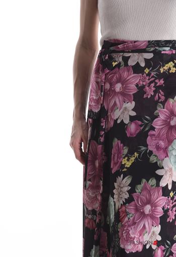 Blumenmuster Wickel- lange chiffon Rock - ph 4
