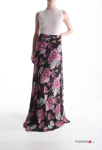 Blumenmuster Wickel- lange chiffon Rock - ph 5