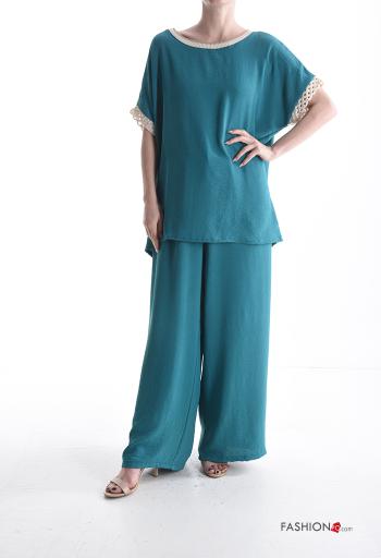 Tailleur girocollo oversize maniche corte con elastico
