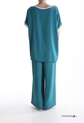Traje de mujer manga corta extra grande cuello redondo con elástico - ph 2